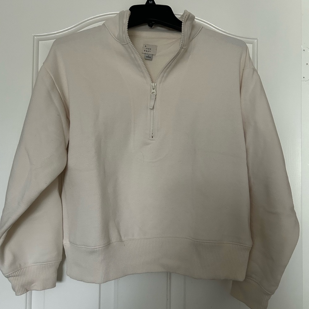 Women’s Cream Half-Zip Sweatshirt